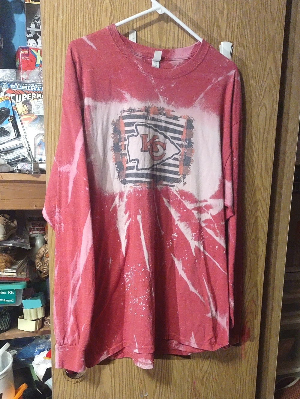 Long Sleeve Tie-Dye Football KC Chiefs Tee